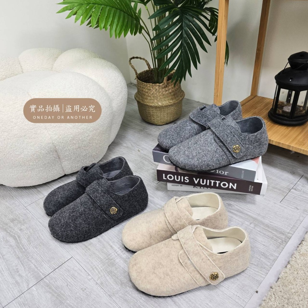 韓國 可愛 毛毛 毛呢 復古 方頭 包頭 一字扣帶 瑪麗珍鞋 平底鞋 包頭鞋 娃娃鞋 韓國女鞋 通勤鞋 休閒鞋 9133-細節圖8