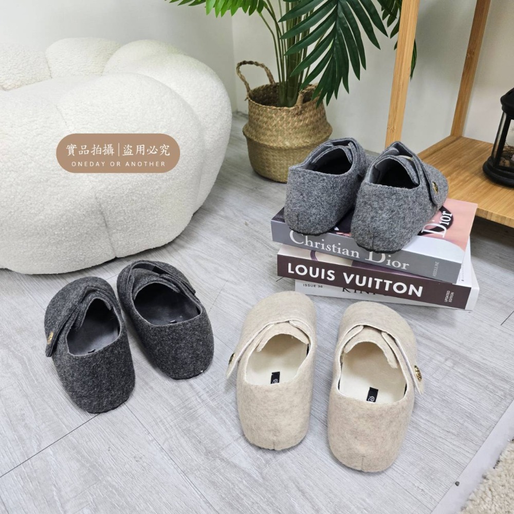 韓國 可愛 毛毛 毛呢 復古 方頭 包頭 一字扣帶 瑪麗珍鞋 平底鞋 包頭鞋 娃娃鞋 韓國女鞋 通勤鞋 休閒鞋 9133-細節圖9