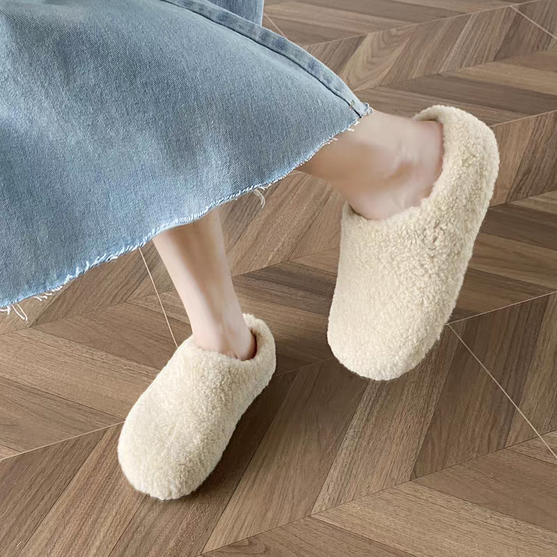 韓國東大門 厚底勃肯羊羔毛毛拖鞋 加絨加厚雪地靴 舒適保暖 毛絨拖鞋 雪靴拖鞋 外穿拖鞋 厚底拖鞋 家居拖鞋 TK912-細節圖4