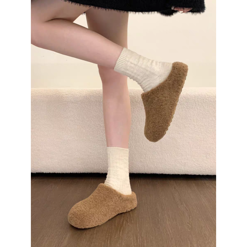 韓國東大門 厚底勃肯羊羔毛毛拖鞋 加絨加厚雪地靴 舒適保暖 毛絨拖鞋 雪靴拖鞋 外穿拖鞋 厚底拖鞋 家居拖鞋 TK912-細節圖7