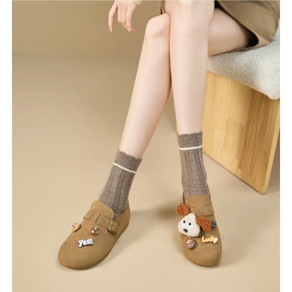 復古圓頭麂皮瑪麗珍鞋 軟底勃肯包鞋 休閒鞋 平底鞋 懶人鞋 包頭鞋 樂福鞋 休閒鞋 柏肯鞋 好穿脫 上班族必備H6816-細節圖3