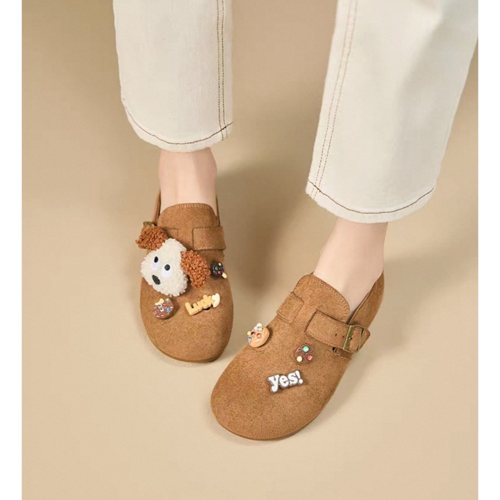 復古圓頭麂皮瑪麗珍鞋 軟底勃肯包鞋 休閒鞋 平底鞋 懶人鞋 包頭鞋 樂福鞋 休閒鞋 柏肯鞋 好穿脫 上班族必備H6816-細節圖5