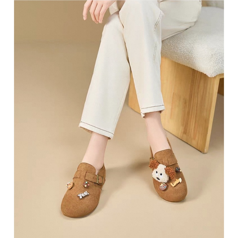 復古圓頭麂皮瑪麗珍鞋 軟底勃肯包鞋 休閒鞋 平底鞋 懶人鞋 包頭鞋 樂福鞋 休閒鞋 柏肯鞋 好穿脫 上班族必備H6816-細節圖6