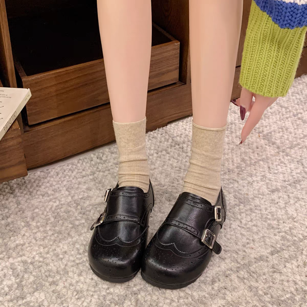 復古英倫風巴洛克雕花小皮鞋 瑪麗珍鞋 樂福鞋 休閒鞋 方頭紳士鞋 小皮鞋 復古英倫風 韓版大方頭 牛津鞋 H5128-細節圖4