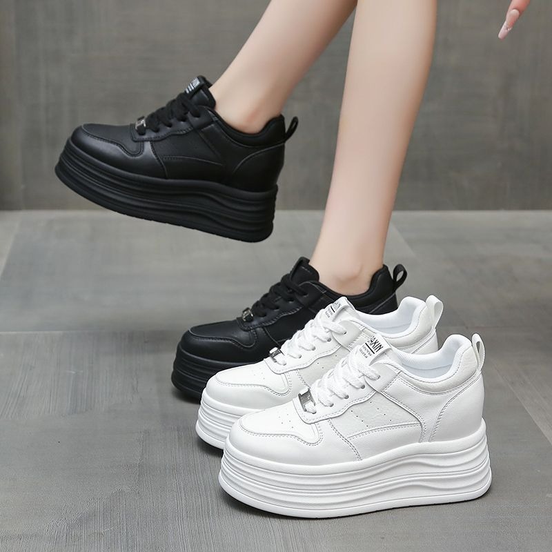 厚底鞋小白鞋 休閒鞋女 增高鞋 內增高女鞋 鬆糕鞋 平底鞋 厚底小白鞋 防滑 舒適 久站不累腳女鞋 久站鞋女 H3731-細節圖3