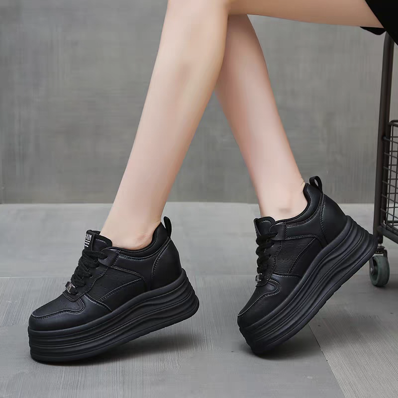 厚底鞋小白鞋 休閒鞋女 增高鞋 內增高女鞋 鬆糕鞋 平底鞋 厚底小白鞋 防滑 舒適 久站不累腳女鞋 久站鞋女 H3731-細節圖6