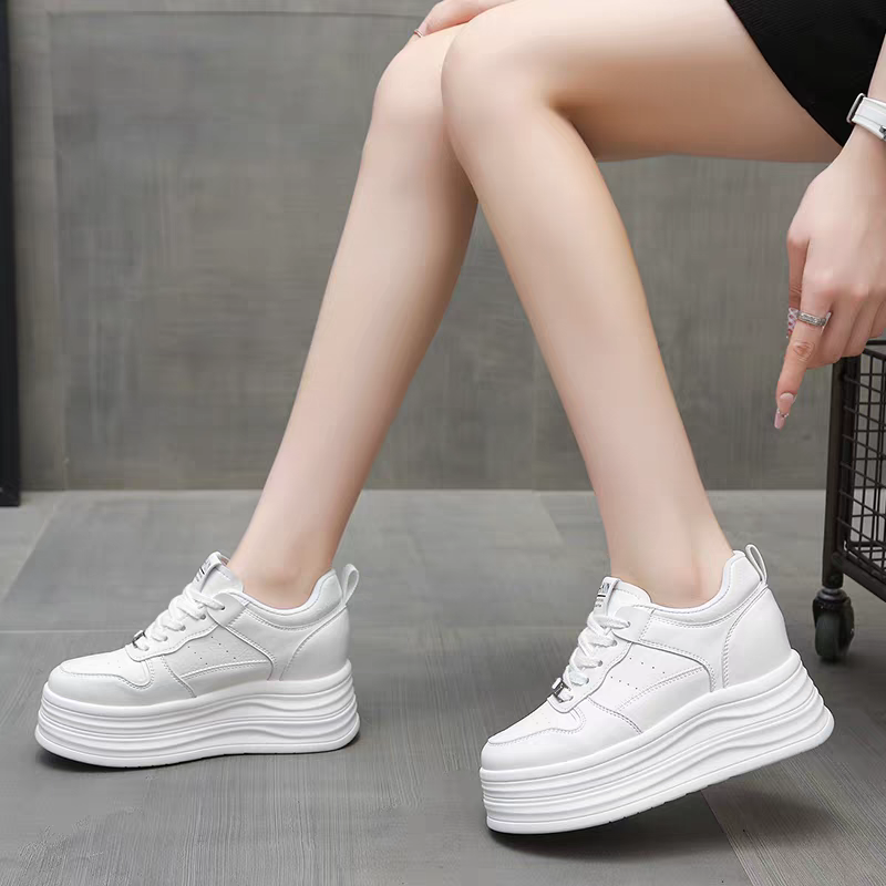 厚底鞋小白鞋 休閒鞋女 增高鞋 內增高女鞋 鬆糕鞋 平底鞋 厚底小白鞋 防滑 舒適 久站不累腳女鞋 久站鞋女 H3731-細節圖8