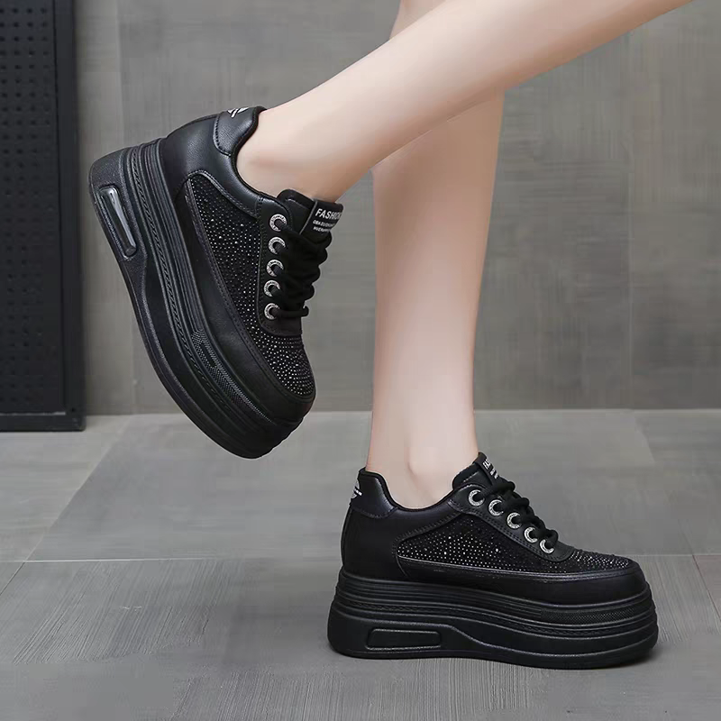 厚底小白鞋 10公分增高鞋 運動女鞋 休閒鞋 厚底老爹鞋 休閒運動鞋 透氣小白鞋 厚底增高鞋 鬆糕板鞋 H4263-細節圖2