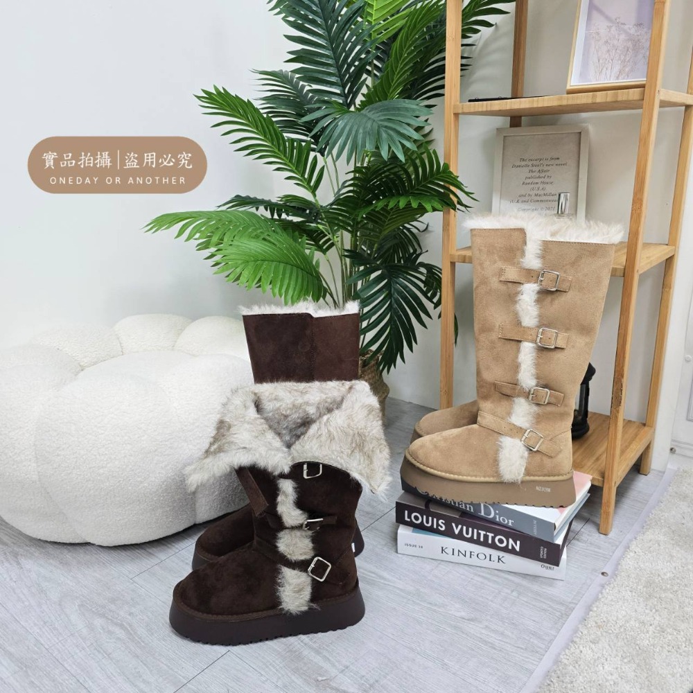 韓國東大門 粗跟厚底雪地靴 保暖加絨加厚短筒靴 防滑毛毛靴 厚底毛毛雪靴 雪地靴 增高 厚底 短筒 保暖靴 672-細節圖7