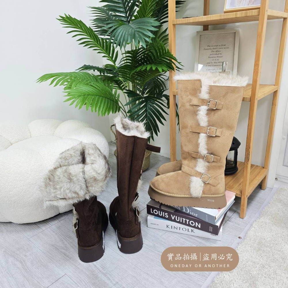 韓國東大門 粗跟厚底雪地靴 保暖加絨加厚短筒靴 防滑毛毛靴 厚底毛毛雪靴 雪地靴 增高 厚底 短筒 保暖靴 672-細節圖8
