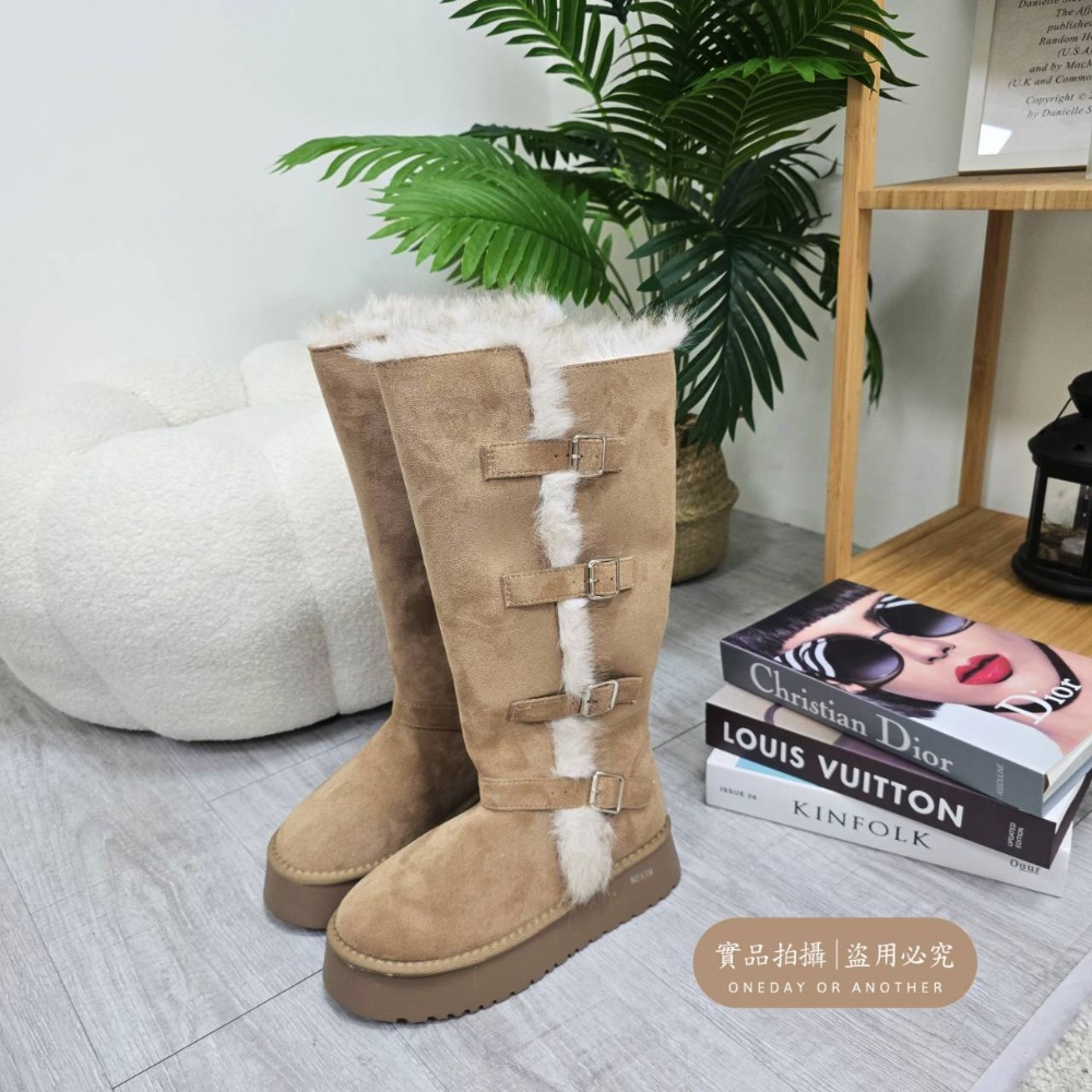 韓國東大門 粗跟厚底雪地靴 保暖加絨加厚短筒靴 防滑毛毛靴 厚底毛毛雪靴 雪地靴 增高 厚底 短筒 保暖靴 672-規格圖11