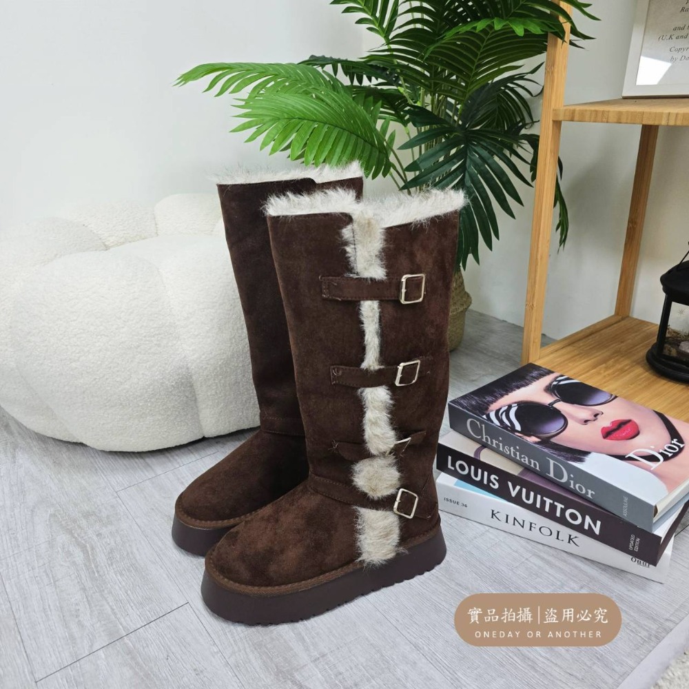 韓國東大門 粗跟厚底雪地靴 保暖加絨加厚短筒靴 防滑毛毛靴 厚底毛毛雪靴 雪地靴 增高 厚底 短筒 保暖靴 672-規格圖11