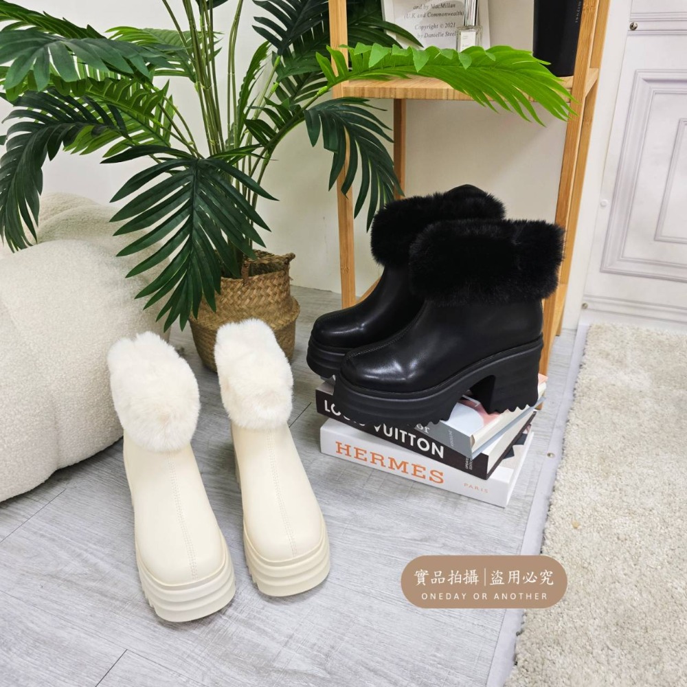 韓國東大門 羊羔翻毛厚底雪靴 保暖內刷毛羊羔毛 防水雪靴 雪地靴 增高 厚底 靴子 短筒靴 保暖靴 內鋪毛 3001A-細節圖8
