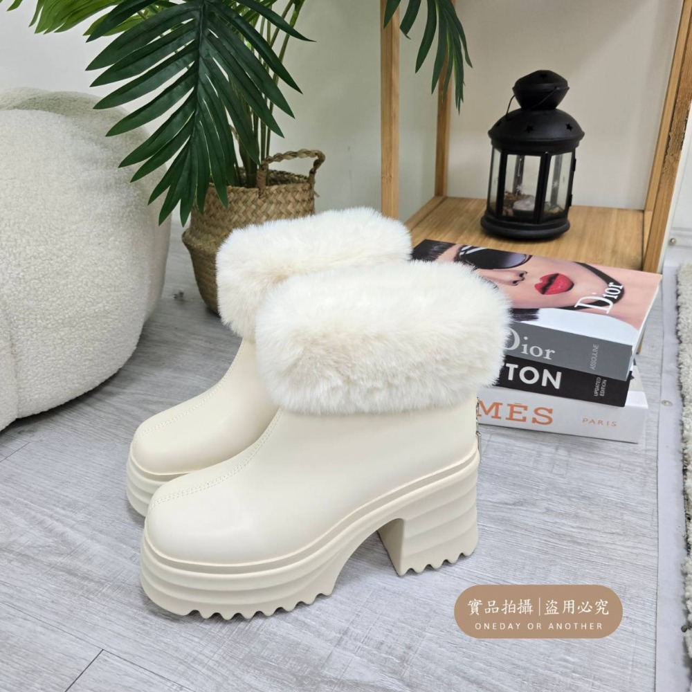 韓國東大門 羊羔翻毛厚底雪靴 保暖內刷毛羊羔毛 防水雪靴 雪地靴 增高 厚底 靴子 短筒靴 保暖靴 內鋪毛 3001A-規格圖11