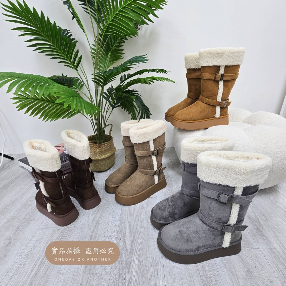 韓國東大門 毛茸茸保暖長筒雪靴 加絨加厚毛毛雪地靴 不過膝長靴 騎士靴 韓版厚底靴 長靴女 高筒靴 騎士靴 888-3-細節圖3