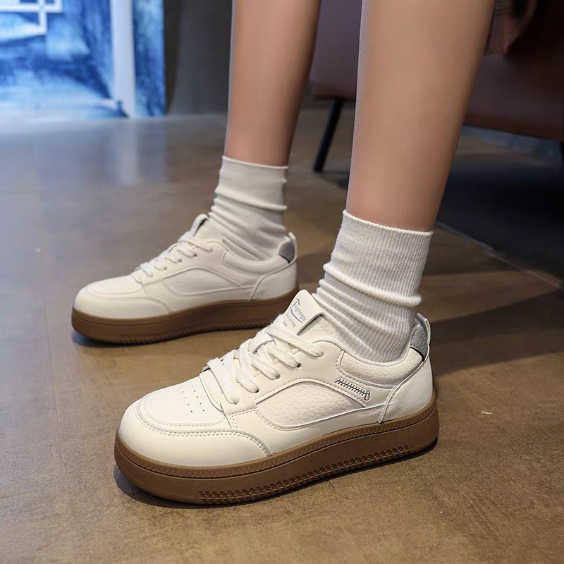 防潑水♥️韓版皮革小白鞋 輕量 白鞋 白球鞋 增高鞋 平底鞋 休閒鞋 布鞋 白布鞋 懶人鞋 學生鞋 8575-細節圖5