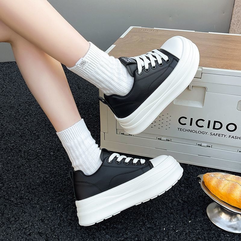 防潑水♥️韓版皮革小白鞋 輕量 白鞋 白球鞋 增高鞋 平底鞋 休閒鞋 布鞋 白布鞋 懶人鞋 學生鞋 L25-細節圖4