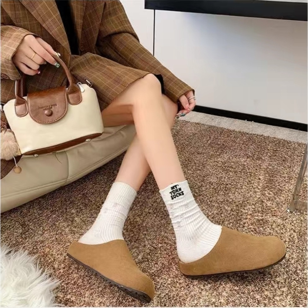 韓國同款 前包後空 穆勒鞋 懶人鞋 半拖鞋 懶人拖鞋 包頭拖鞋 半包鞋 樂福鞋 外穿拖鞋 厚底拖鞋 家居拖鞋 7501-細節圖2