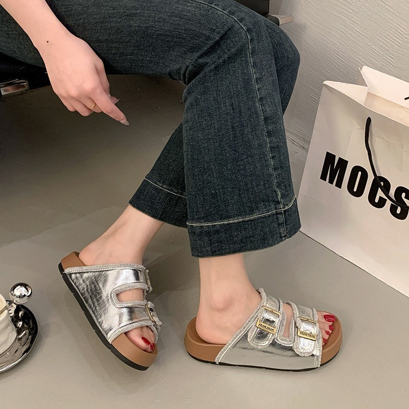 大牌感雙帶拖鞋 羅馬鞋 平底涼拖鞋 平底涼鞋 女生涼拖鞋 防滑涼拖鞋 舒適拖鞋 防滑橡膠底 海灘拖 輕便拖 H6148-細節圖11