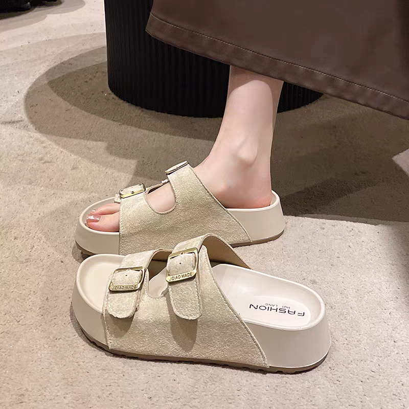 自留款 經典雙帶休閒厚底拖鞋 拖鞋女外出 平底涼拖鞋 涼拖鞋 厚底拖鞋 軟底拖鞋 涼拖鞋 外出拖鞋 勃肯鞋 H5623-細節圖7