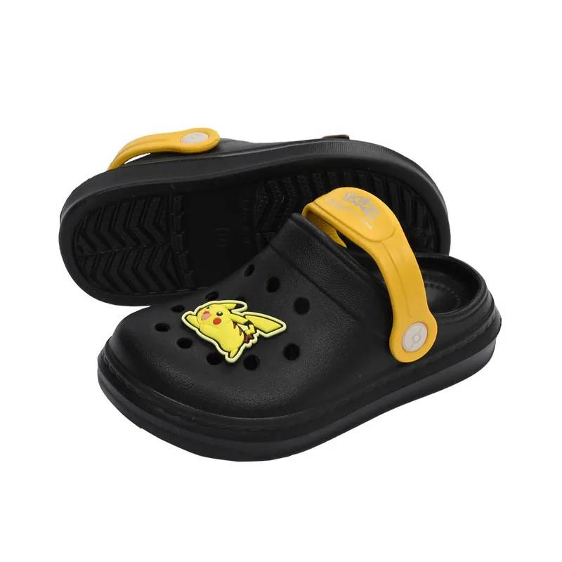 Disney 寶可夢童鞋Pokémon正版授權 皮卡丘與伊布 立體飾釦防水洞洞鞋 童鞋 奶茶 經銷授權 P24653-細節圖4