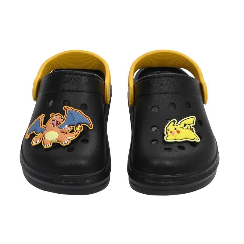 Disney 寶可夢童鞋Pokémon正版授權 皮卡丘與伊布 立體飾釦防水洞洞鞋 童鞋 奶茶 經銷授權 P24653-細節圖5