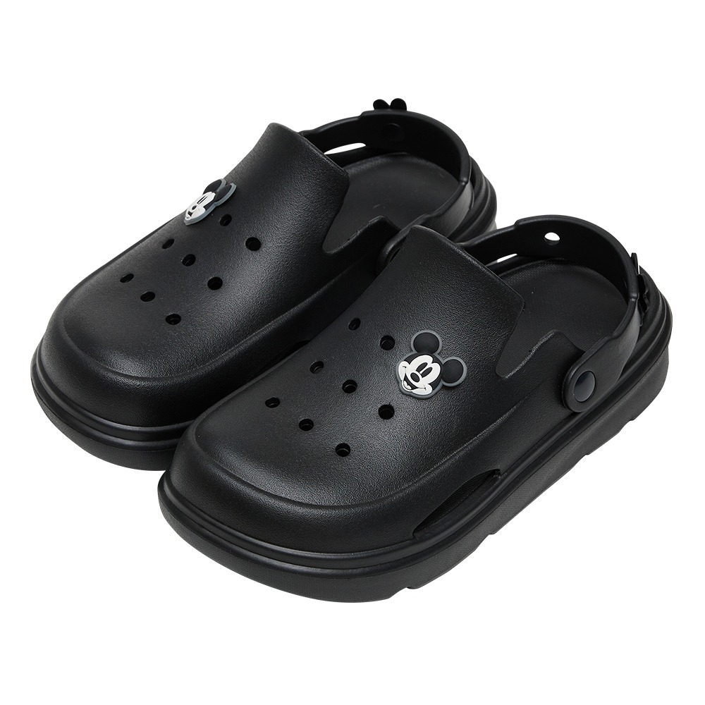 情侶款 大尺碼 經典款 洞洞鞋 奇奇蒂蒂 迪士尼 穆勒鞋 增高 厚底 ins爆紅 防水 黑色 布希鞋 123483-細節圖3