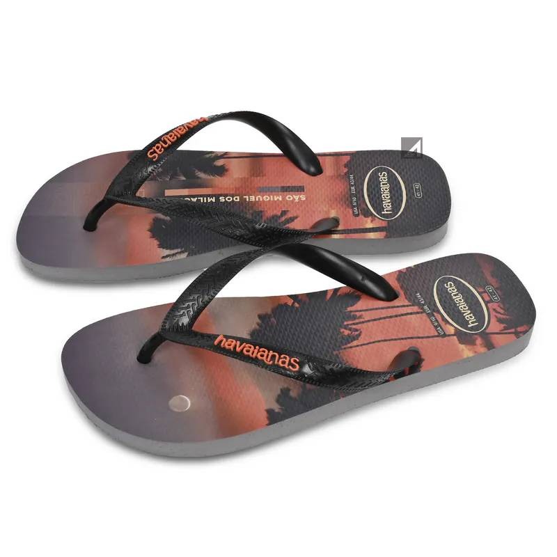 havaianas 哈瓦仕 拖鞋 男鞋 夾腳拖 風景 夕陽 Top Surfer I 橘黑 4149971-7345M-細節圖3