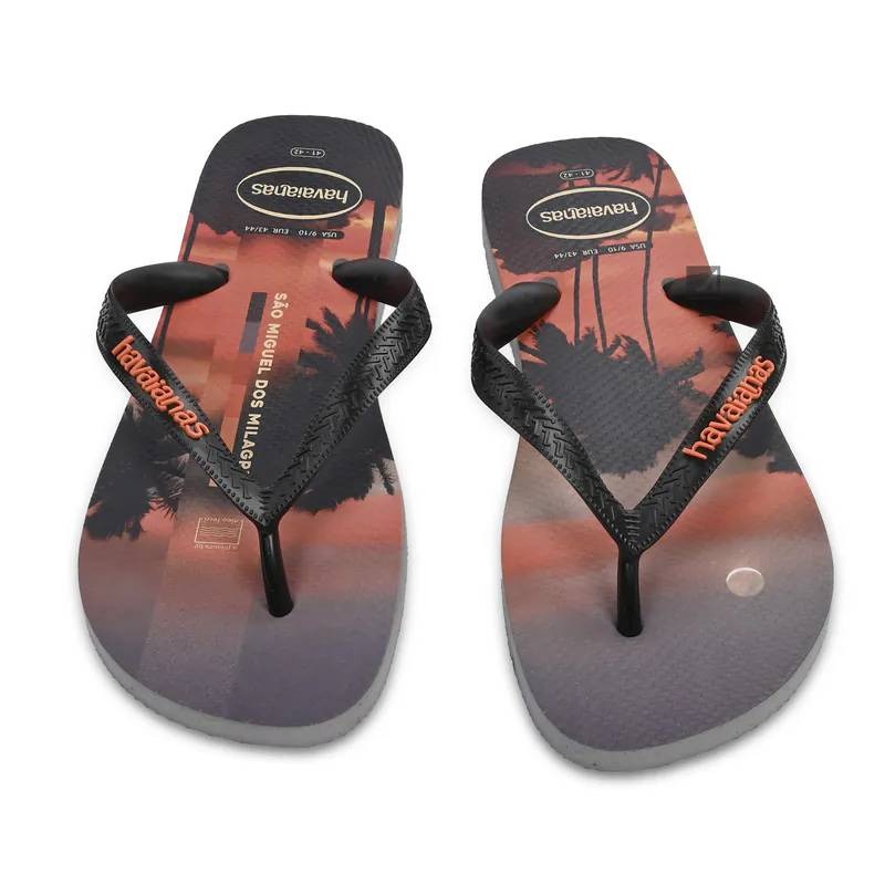 havaianas 哈瓦仕 拖鞋 男鞋 夾腳拖 風景 夕陽 Top Surfer I 橘黑 4149971-7345M-細節圖4