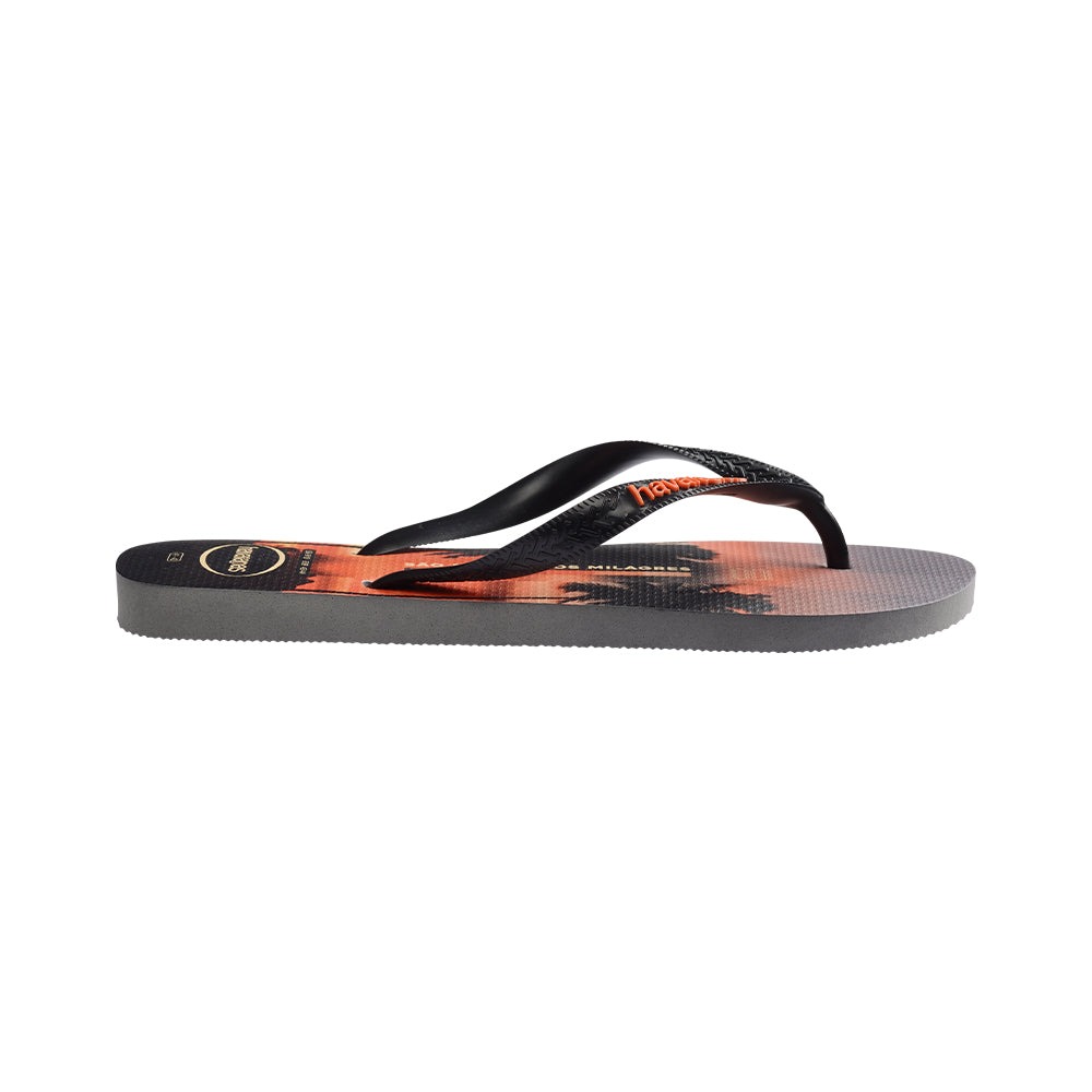havaianas 哈瓦仕 拖鞋 男鞋 夾腳拖 風景 夕陽 Top Surfer I 橘黑 4149971-7345M-細節圖7