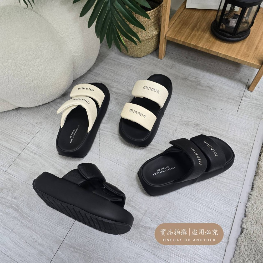 大牌感燙金厚底拖鞋 羅馬鞋 平底涼拖鞋 鬆糕拖鞋 厚底拖鞋 一字涼拖鞋 二字兩版拖鞋 柔軟拖鞋 外穿拖鞋 5609-9-細節圖3
