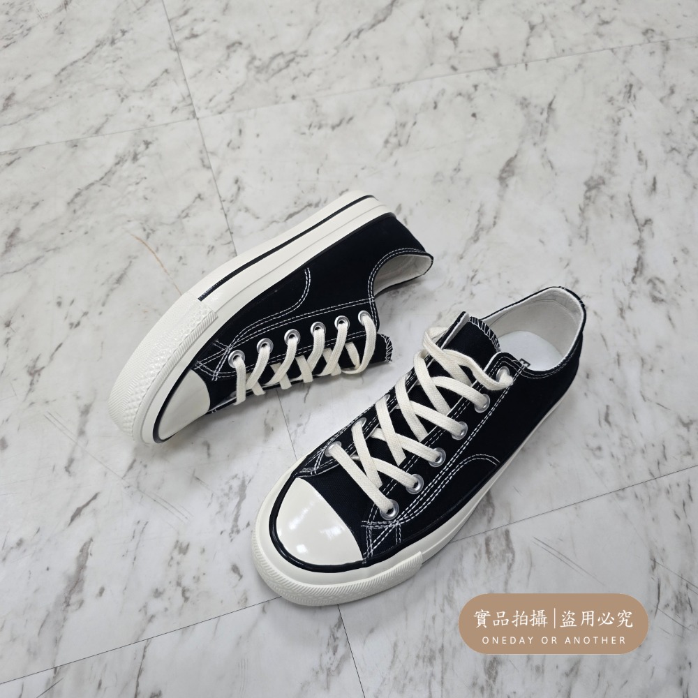 男女低筒帆布鞋 奶油頭 黑低 黑色 黑白 全黑鞋 經典款 情侶鞋 素面帆布鞋 休閒鞋 小白鞋 通勤鞋 平底鞋MIS-18-細節圖8