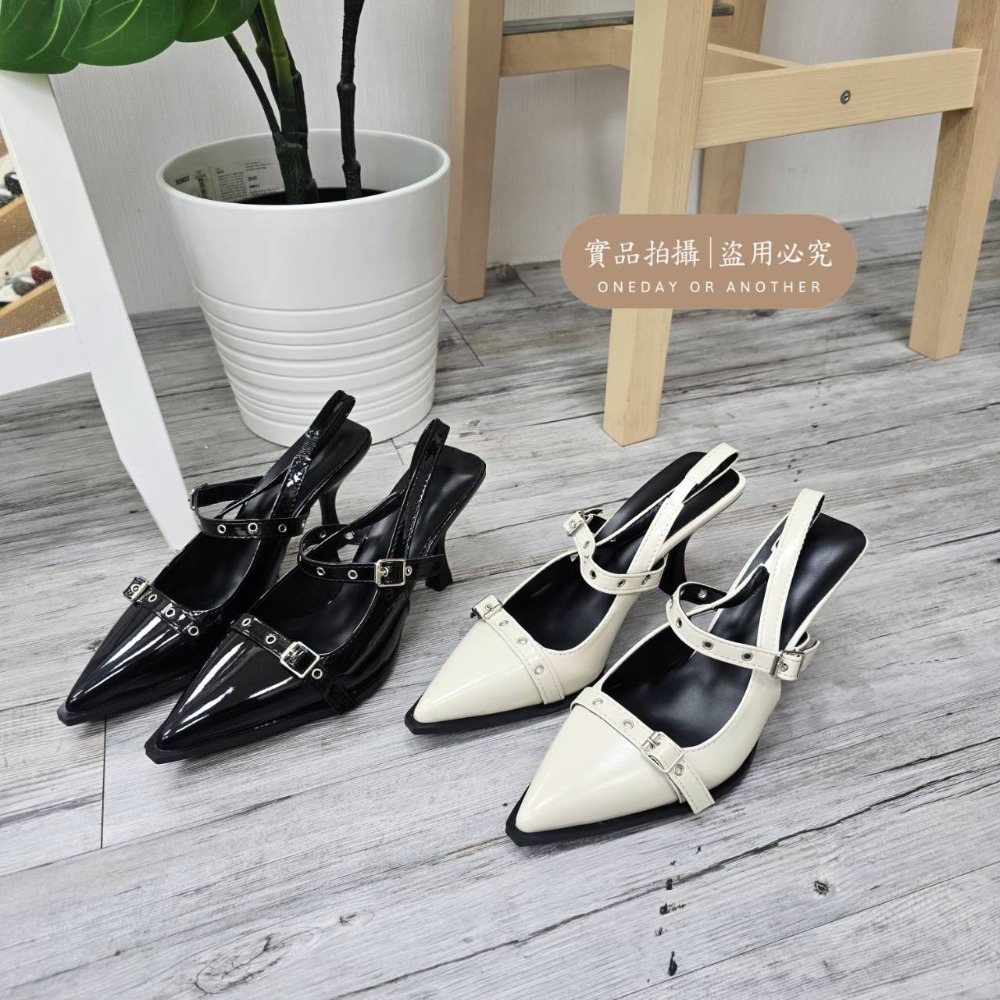 韓國東大門 尖頭跟鞋 瑪麗珍鞋後帶涼鞋 尖頭前包後涼鞋 尖頭跟鞋 低跟鞋 涼鞋 尖頭鞋 OL通勤 瑪麗珍鞋 G3398-細節圖7