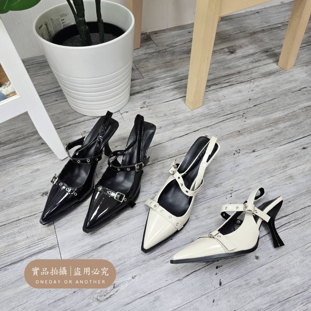 韓國東大門 尖頭跟鞋 瑪麗珍鞋後帶涼鞋 尖頭前包後涼鞋 尖頭跟鞋 低跟鞋 涼鞋 尖頭鞋 OL通勤 瑪麗珍鞋 G3398-細節圖8