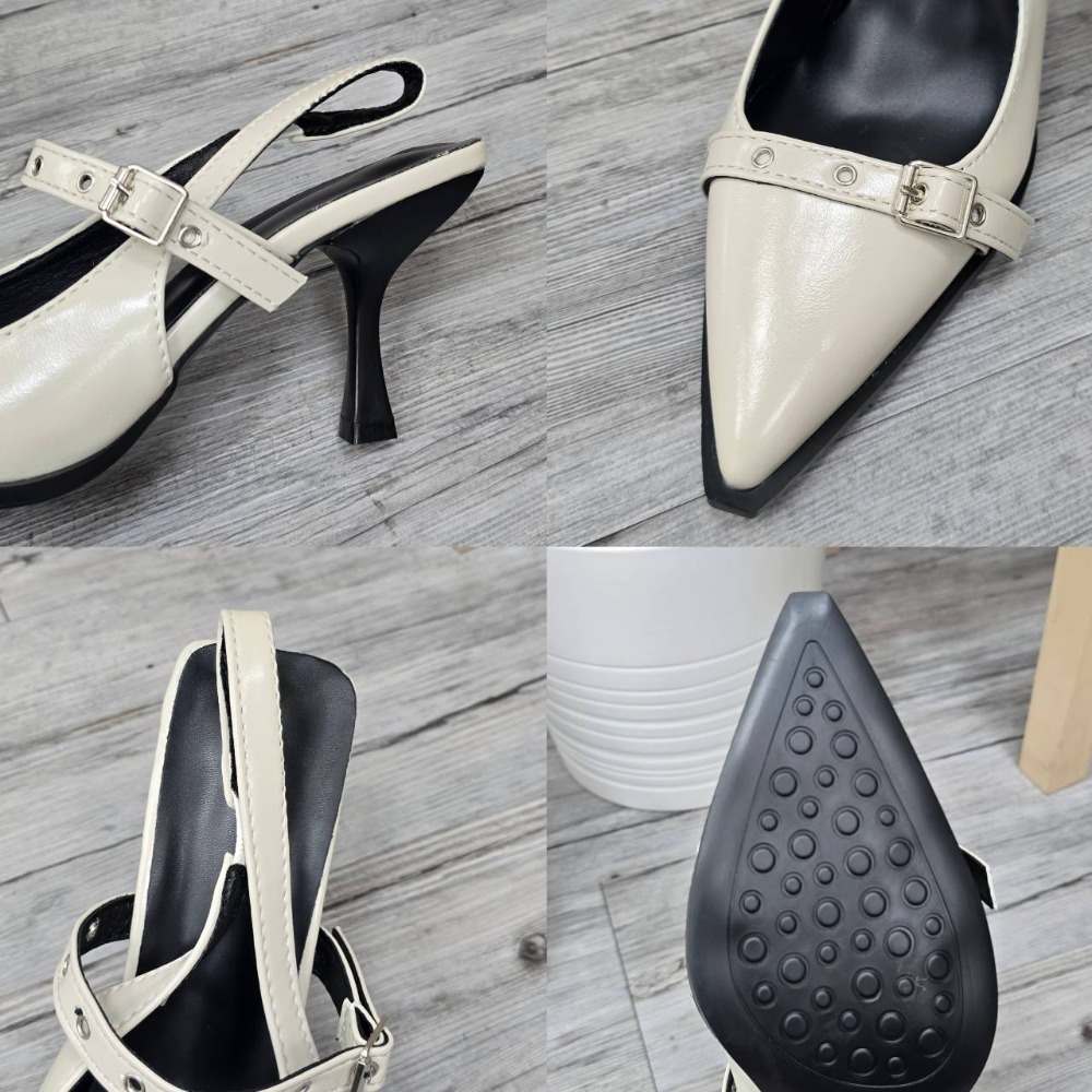 韓國東大門 尖頭跟鞋 瑪麗珍鞋後帶涼鞋 尖頭前包後涼鞋 尖頭跟鞋 低跟鞋 涼鞋 尖頭鞋 OL通勤 瑪麗珍鞋 G3398-細節圖10