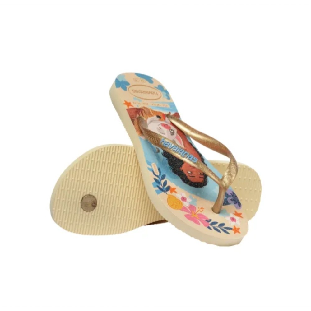 havaianas 哈瓦仕 拖鞋 童鞋 兒童 夾腳拖 迪士尼 美人魚 海洋奇緣 玫瑰金 4123328-8811K-細節圖4