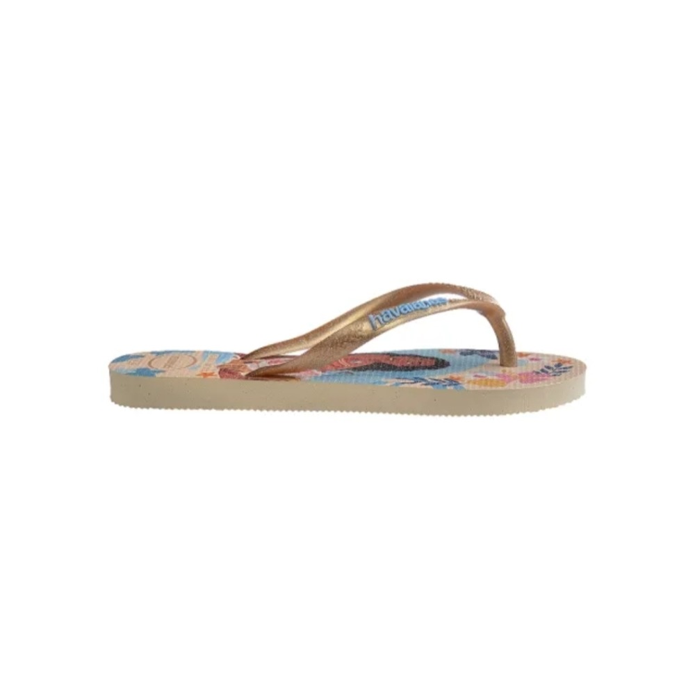 havaianas 哈瓦仕 拖鞋 童鞋 兒童 夾腳拖 迪士尼 美人魚 海洋奇緣 玫瑰金 4123328-8811K-細節圖5