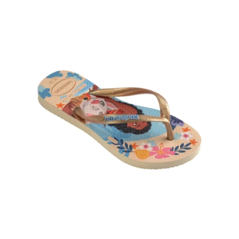 havaianas 哈瓦仕 拖鞋 童鞋 兒童 夾腳拖 迪士尼 美人魚 海洋奇緣 玫瑰金 4123328-8811K-細節圖6