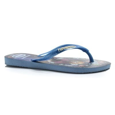 Havaianas哈瓦仕 拖鞋 童鞋 迪士尼 冰雪奇緣 艾莎 安娜 藍 4123328-2704K-細節圖4