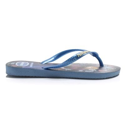 Havaianas哈瓦仕 拖鞋 童鞋 迪士尼 冰雪奇緣 艾莎 安娜 藍 4123328-2704K-細節圖5