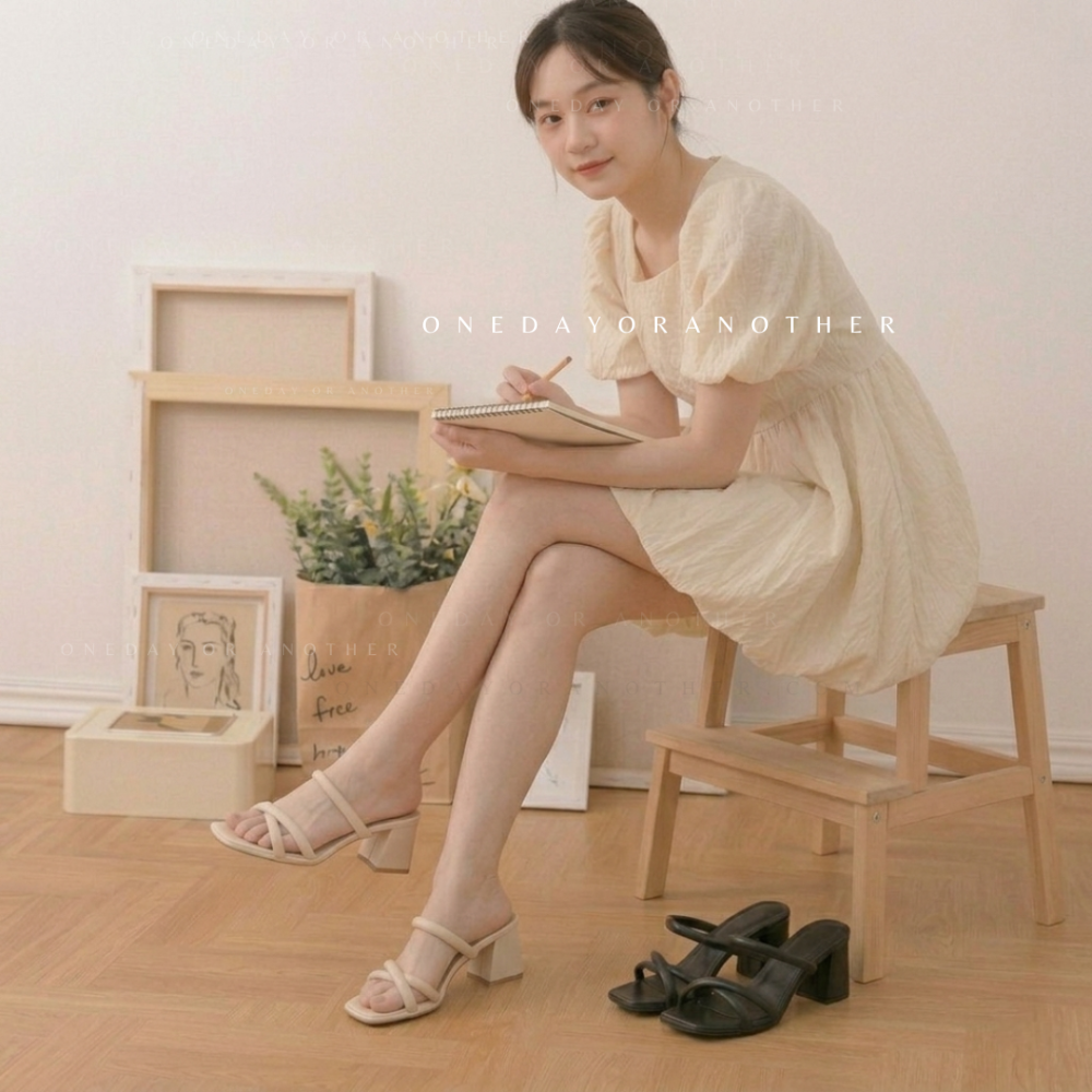 韓國東大門 方頭夾腳高跟涼鞋 高跟涼拖鞋 細跟涼鞋 跟拖 夾腳跟拖 人字拖涼拖鞋 人字帶跟拖 涼拖鞋 高跟 AC207-細節圖4