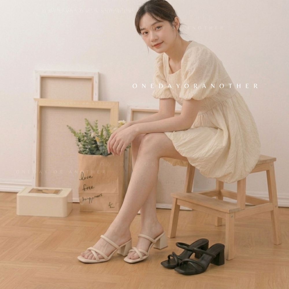 韓國東大門 方頭夾腳高跟涼鞋 高跟涼拖鞋 細跟涼鞋 跟拖 夾腳跟拖 人字拖涼拖鞋 人字帶跟拖 涼拖鞋 高跟 AC207-細節圖5