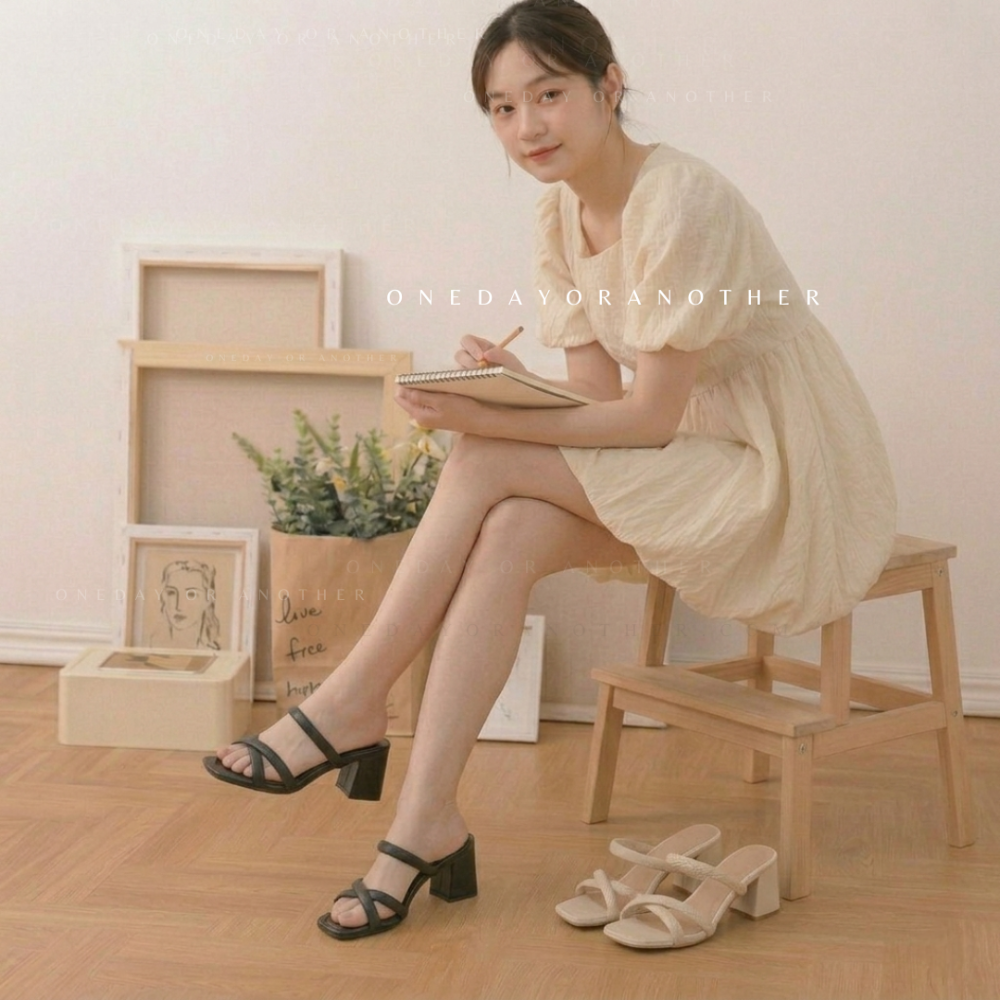 韓國東大門 方頭夾腳高跟涼鞋 高跟涼拖鞋 細跟涼鞋 跟拖 夾腳跟拖 人字拖涼拖鞋 人字帶跟拖 涼拖鞋 高跟 AC207-細節圖8