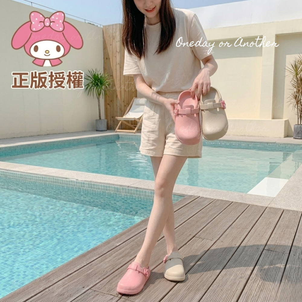 三麗鷗正版授權 輕便防水柔軟足弓包頭拖鞋 美樂蒂 戶外拖鞋 室內拖鞋 防水拖鞋 懶人鞋 雨鞋 包頭拖鞋 825862-細節圖5