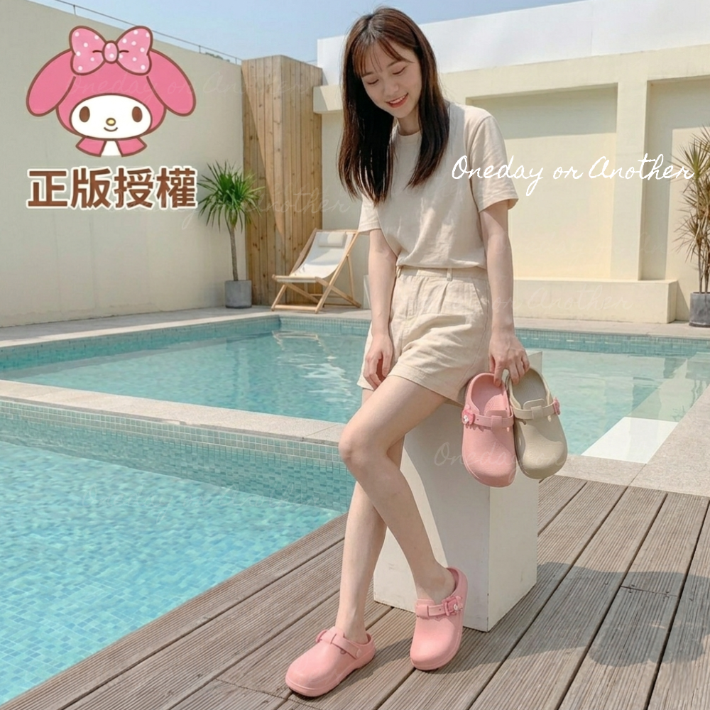 三麗鷗正版授權 輕便防水柔軟足弓包頭拖鞋 美樂蒂 戶外拖鞋 室內拖鞋 防水拖鞋 懶人鞋 雨鞋 包頭拖鞋 825862-細節圖6