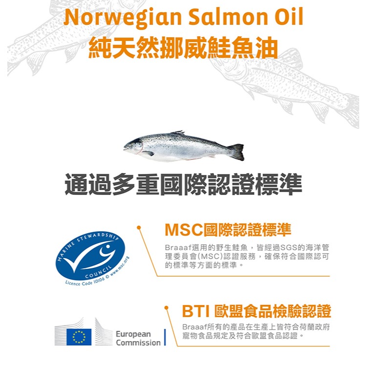 荷蘭 Braaaf 巴爾弗 100%純天然挪威鮭魚油500ml 犬貓適用 寵物魚油 狗狗魚油 貓咪魚油 魚油-細節圖4