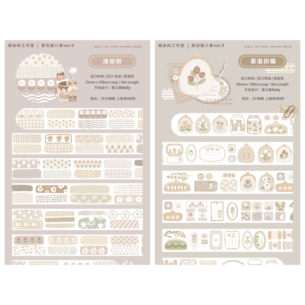 [分裝] 棲柒嶼工作室 洛紛紛/慕絡織鏡 和紙特油 紙膠帶-細節圖3