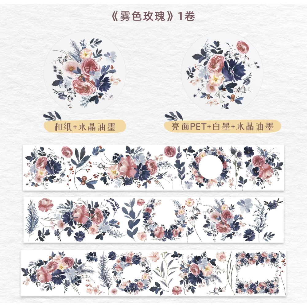 [分裝] 加拿大WT原創 野薔薇/與花邂逅/風住塵香/霧色玫瑰 亮面PET 紙膠帶-規格圖5