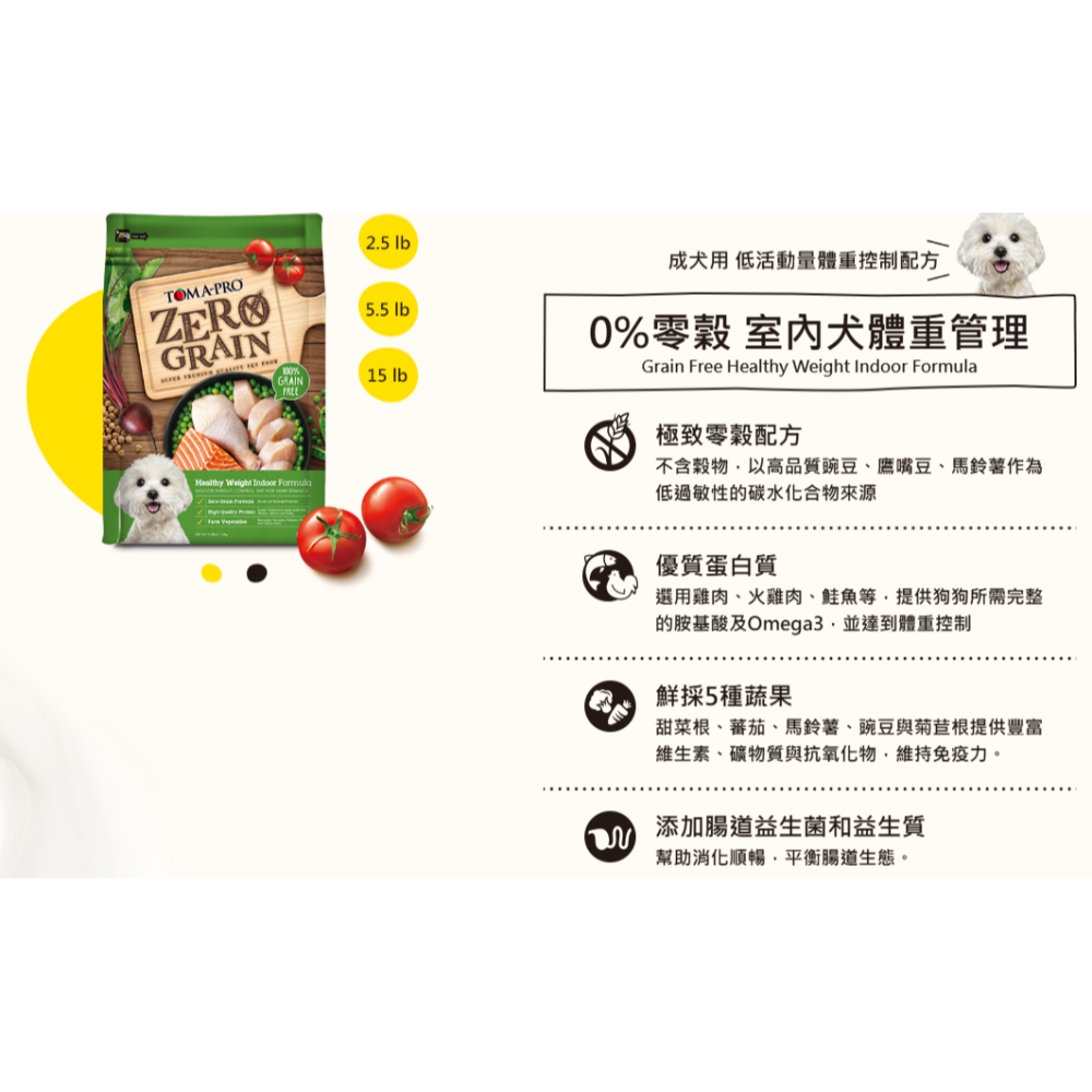 【TOMA-PRO 優格】 0%零穀 天然無穀 犬飼料 5.5磅 無榖 無榖配方 天然糧 狗飼料-細節圖4