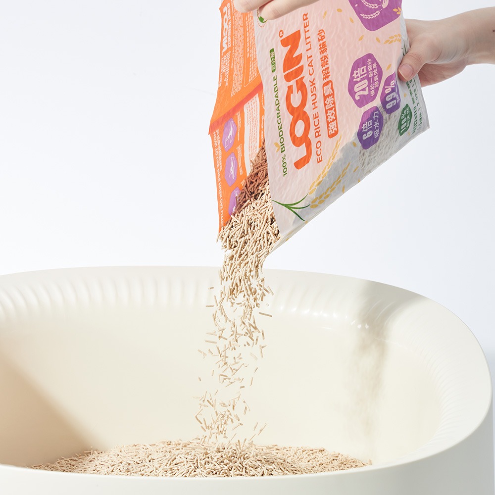 【喵爺宅配免運】澳洲LOGIN 洛格強效除臭稻殼貓砂6L/包(6入組) 可沖馬桶 除臭貓砂 稻穀貓砂 豆腐砂 豆腐貓砂-細節圖2